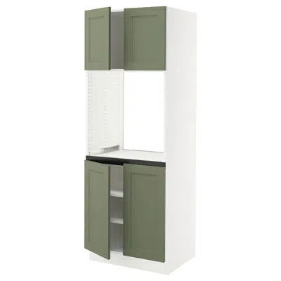 Ikea Sektion High Cabinet For Oven With 4 Doors, White/axstad Gray-green, 30x24x80 "