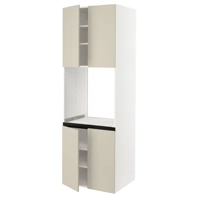 Ikea Sektion High Cabinet For Oven With 4 Doors, White/havstorp Beige, 30x24x90 "