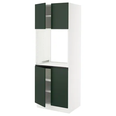 Ikea Sektion High Cabinet For Oven With 4 Doors, White/havstorp Deep Green, 30x24x80 "