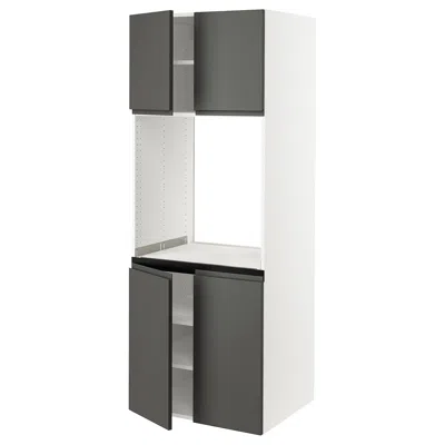 Ikea Sektion High Cabinet For Oven With 4 Doors, White/voxtorp Dark Gray, 30x24x80 "