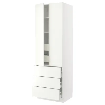 Ikea Sektion High Cabinet With 2 Doors/3 Fronts/5 Drawers, White/vallstena White, 30x24x90 "