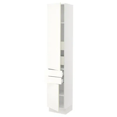 Ikea Sektion High Cabinet With 2drs/2 Fronts/4 Drawers, White/vallstena White, 15x15x80 "