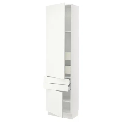 Ikea Sektion High Cabinet With 2drs/2 Fronts/4 Drawers, White/vallstena White, 24x15x90 "