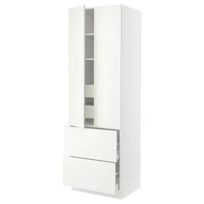 Ikea Sektion High Cabinet With 2drs/2 Fronts/4 Drawers, White/vallstena White, 30x24x90 "