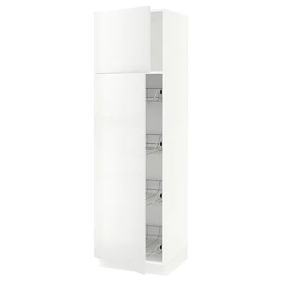 Ikea Sektion High Cabinet With Door/wire Baskets, White/ringhult White, 24x24x80 "