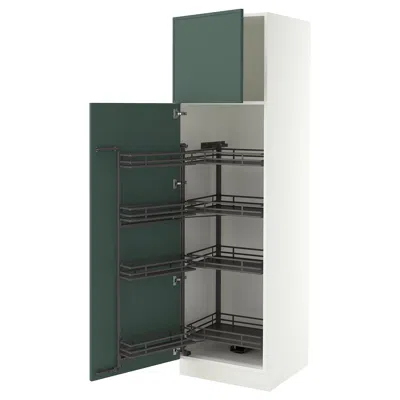 Ikea Sektion High Cabinet With Pull-out Pantry, White/aspudden Dark Gray-green, 24x24x80 "