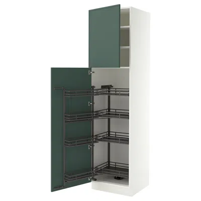 Ikea Sektion High Cabinet With Pull-out Pantry, White/aspudden Dark Gray-green, 24x24x90 "
