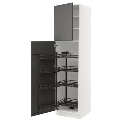 Ikea Sektion High Cabinet With Pull-out Pantry, White/voxtorp Dark Gray, 24x24x90 "