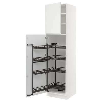 Ikea Sektion High Cabinet With Pull-out Pantry, White/voxtorp Matte White, 24x24x90 "