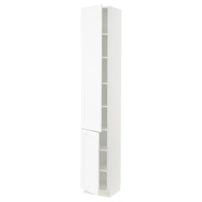 Ikea Sektion High Cabinet With Shelves/2 Doors, White Enköping/white Wood Effect, 15x15x90 "