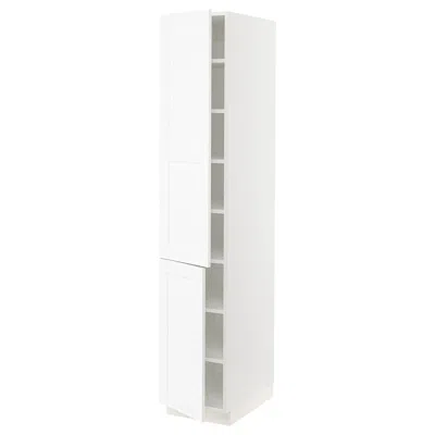 Ikea Sektion High Cabinet With Shelves/2 Doors, White Enköping/white Wood Effect, 15x24x80 "