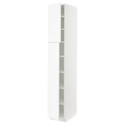 Ikea Sektion High Cabinet With Shelves/2 Doors, White Enköping/white Wood Effect, 15x24x90 "