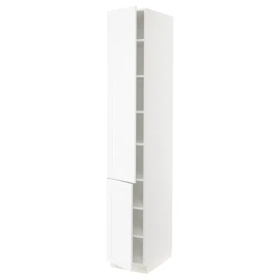 Ikea Sektion High Cabinet With Shelves/2 Doors, White Enköping/white Wood Effect, 15x24x90 "