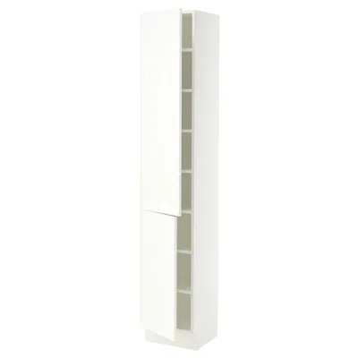 Ikea Sektion High Cabinet With Shelves/2 Doors, White/aspudden Matte White, 15x15x80 "