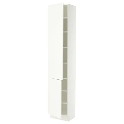 Ikea Sektion High Cabinet With Shelves/2 Doors, White/aspudden Matte White, 18x15x90 "