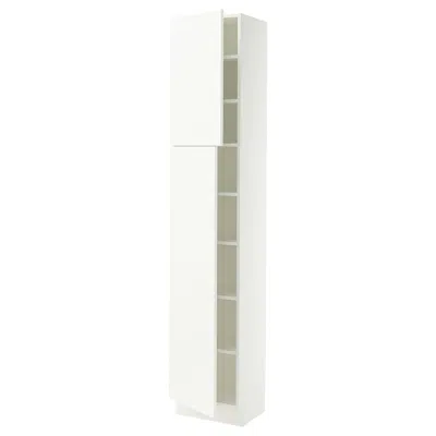 Ikea Sektion High Cabinet With Shelves/2 Doors, White/aspudden Matte White, 18x15x90 "