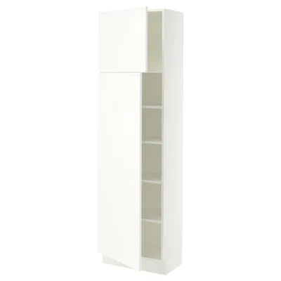 Ikea Sektion High Cabinet With Shelves/2 Doors, White/aspudden Matte White, 24x15x80 "