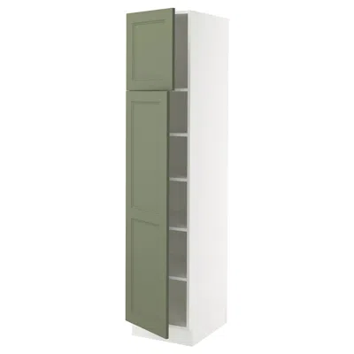 Ikea Sektion High Cabinet With Shelves/2 Doors, White/axstad Gray-green, 18x24x80 "