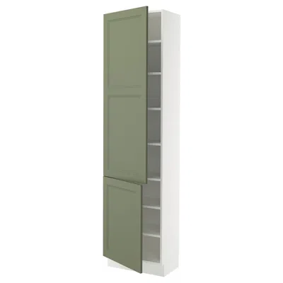 Ikea Sektion High Cabinet With Shelves/2 Doors, White/axstad Gray-green, 24x15x90 "