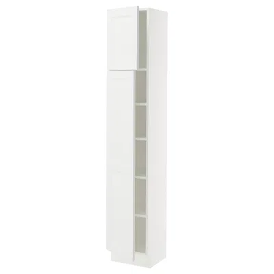 Ikea Sektion High Cabinet With Shelves/2 Doors, White/axstad Matte White, 15x15x80 "