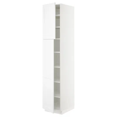 Ikea Sektion High Cabinet With Shelves/2 Doors, White/axstad Matte White, 18x24x90 "