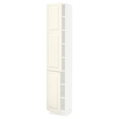 Ikea Sektion High Cabinet With Shelves/2 Doors, White/bodbyn Off-white, 15x15x80 "