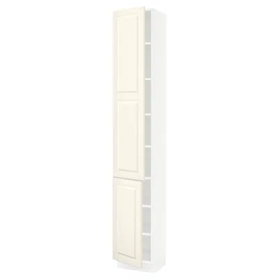 Ikea Sektion High Cabinet With Shelves/2 Doors, White/bodbyn Off-white, 15x15x90 " In Neutral
