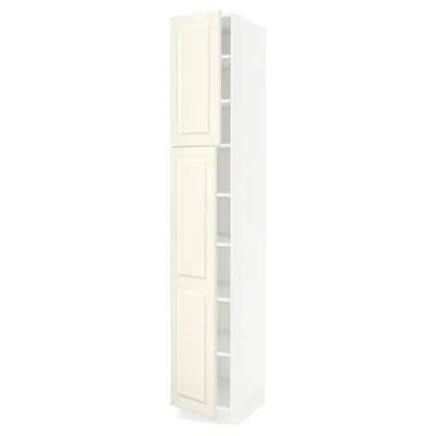 Ikea Sektion High Cabinet With Shelves/2 Doors, White/bodbyn Off-white, 15x24x90 "