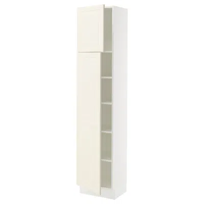Ikea Sektion High Cabinet With Shelves/2 Doors, White/bodbyn Off-white, 18x15x80 "