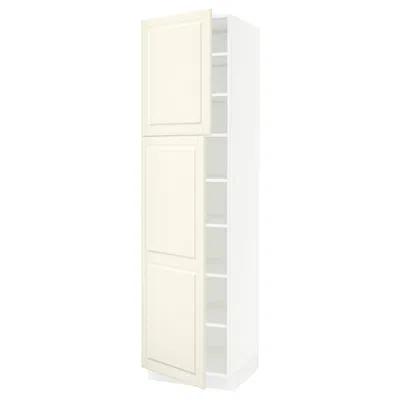 Ikea Sektion High Cabinet With Shelves/2 Doors, White/bodbyn Off-white, 24x24x90 "