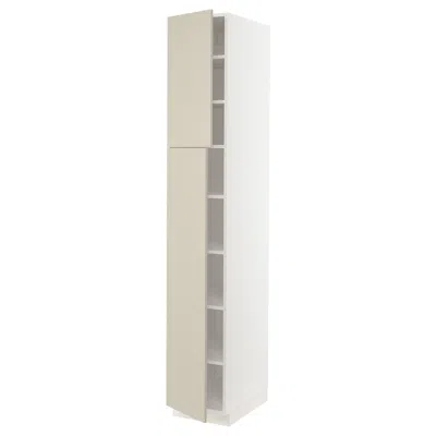 Ikea Sektion High Cabinet With Shelves/2 Doors, White/havstorp Beige, 15x24x90 "