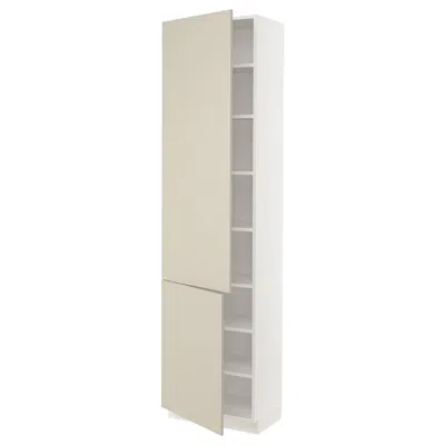 Ikea Sektion High Cabinet With Shelves/2 Doors, White/havstorp Beige, 24x15x90 "