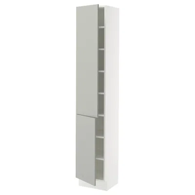 Ikea Sektion High Cabinet With Shelves/2 Doors, White/havstorp Light Gray, 15x15x80 "