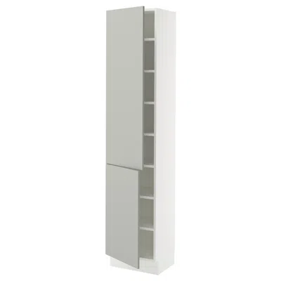 Ikea Sektion High Cabinet With Shelves/2 Doors, White/havstorp Light Gray, 18x15x80 "