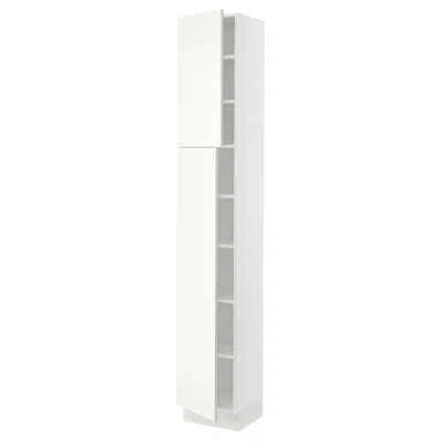Ikea Sektion High Cabinet With Shelves/2 Doors, White/vallstena White, 15x15x90 "