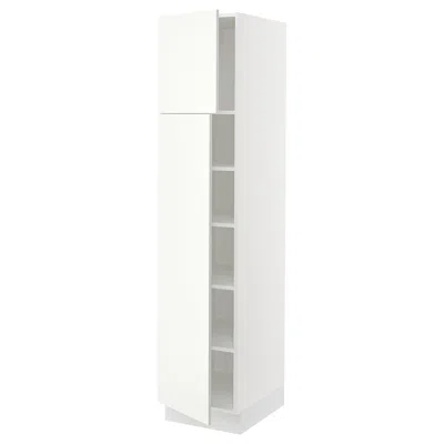 Ikea Sektion High Cabinet With Shelves/2 Doors, White/vallstena White, 18x24x80 "