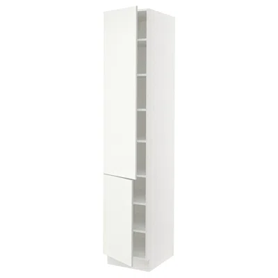 Ikea Sektion High Cabinet With Shelves/2 Doors, White/vallstena White, 18x24x90 "