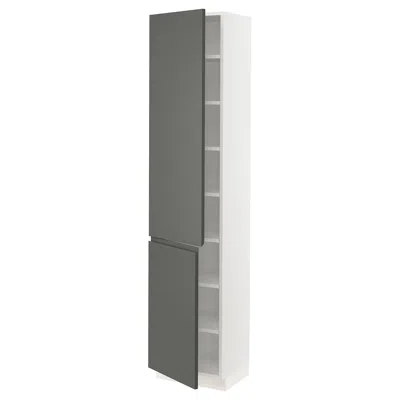 Ikea Sektion High Cabinet With Shelves/2 Doors, White/voxtorp Dark Gray, 18x15x80 "