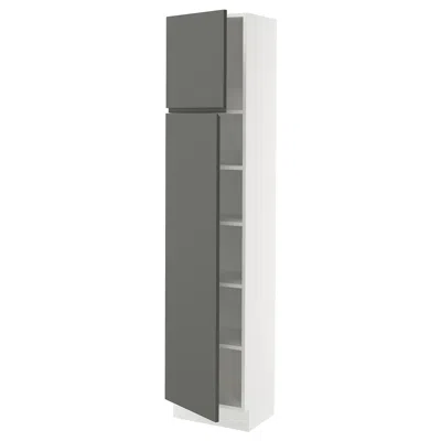 Ikea Sektion High Cabinet With Shelves/2 Doors, White/voxtorp Dark Gray, 18x15x80 "