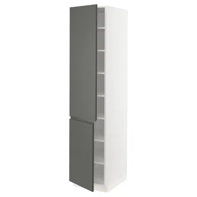 Ikea Sektion High Cabinet With Shelves/2 Doors, White/voxtorp Dark Gray, 18x24x80 "