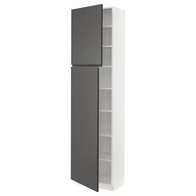Ikea Sektion High Cabinet With Shelves/2 Doors, White/voxtorp Dark Gray, 24x15x90 "