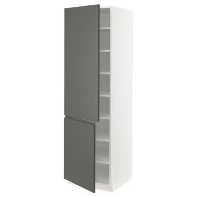 Ikea Sektion High Cabinet With Shelves/2 Doors, White/voxtorp Dark Gray, 24x24x80 "
