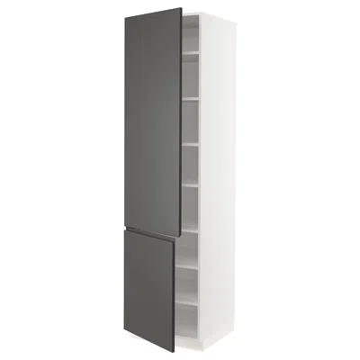 Ikea Sektion High Cabinet With Shelves/2 Doors, White/voxtorp Dark Gray, 24x24x90 "
