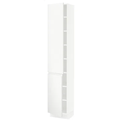 Ikea Sektion High Cabinet With Shelves/2 Doors, White/voxtorp Matte White, 15x15x80 "