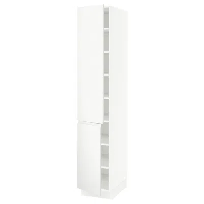 Ikea Sektion High Cabinet With Shelves/2 Doors, White/voxtorp Matte White, 15x24x80 "