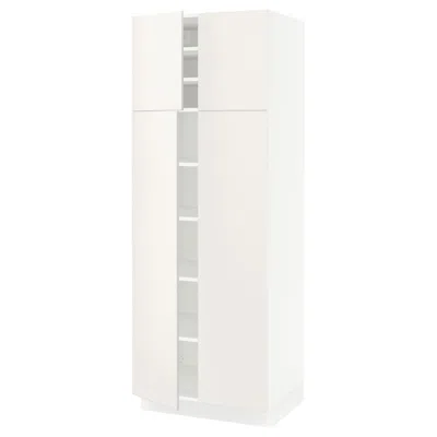 Ikea Sektion High Cabinet With Shelves/4 Doors, White/veddinge White, 30x24x80 "
