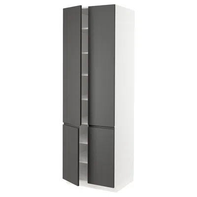 Ikea Sektion High Cabinet With Shelves/4 Doors, White/voxtorp Dark Gray, 30x24x90 "