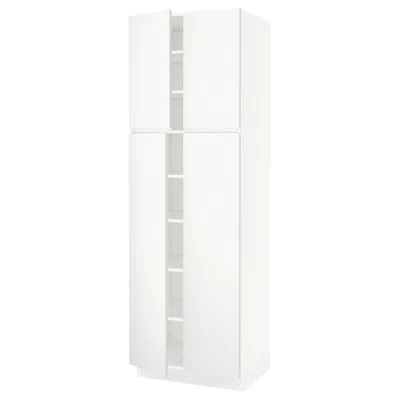 Ikea Sektion High Cabinet With Shelves/4 Doors, White/voxtorp Matte White, 30x24x90 "
