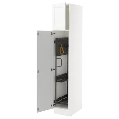 Ikea Sektion High Cabinet/pull-out Interior Fittings, White Enköping/white Wood Effect, 15x24x80 "