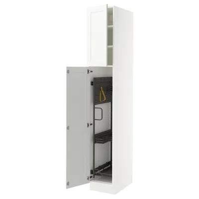 Ikea Sektion High Cabinet/pull-out Interior Fittings, White Enköping/white Wood Effect, 15x24x90 "